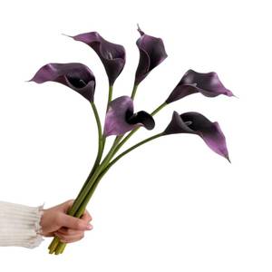 lot 839 image: XZJMY Artificial Calla Lily Flowers, 18.9 Faux Calla Lilies Artificial Flowers Centerpiece Decor for Home Office&Home Decor (6, Purple) - Retail $13