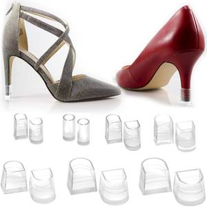 lot 842 image: Heel Hunks Heel Cap Protectors for High Heel Shoes  10 Sizes Clear Pack  Protector Replacement Heel Savers for Stiletto and Pumps Tips  Stoppers for Grass Covers and Protects  Anti-Slip (10 pairs) - Retail $18