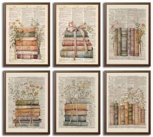 lot 843 image: IEMIHZUM 6Pcs Vintage Read Books Wall Art Bookish Poster 8X10inUnframed - Retail $5,960