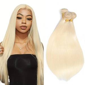 lot 848 image: 20 22 24 Inch 613 Bundles Human Hair Blonde Straight 3 Bundles 150g 10A Brazilian Virgin Remy Hair Extensions 613 Bundles Human Hair - Retail $6,495