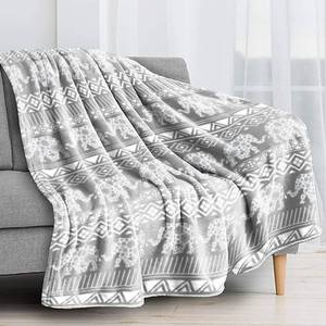 lot 861 image: Elephant Blanket Soft Cozy Lightweight Gray Elephant Gifts for Women Adults, Animal Boho Throw Blanket for Couch Sofa Bed Living Room Home Decor 50x60 inch - Retail $24