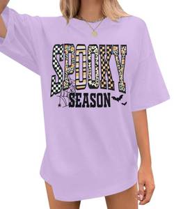 lot 863 image: Vintage Halloween Shirt Women Oversized Spooky Shirts Monster Ghost Tee Top - Retail $15