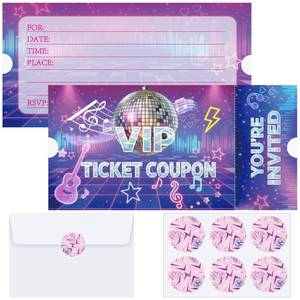 lot 866 image: Funrous 36 Sets Kpop Theme Birthday Invitations with Envelopes - Retail $5,887