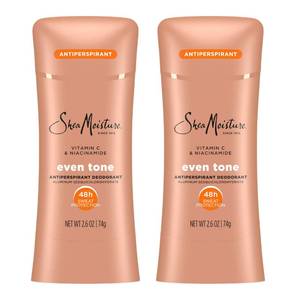 lot 875 image: SheaMoisture Antiperspirant Deodorant Stick Even Tone Vitamin C & Niacinamide 2 Count for 48HR Sweat & Odor Protection with No Parabens & No Mineral Oil 2.6 oz - Retail $20