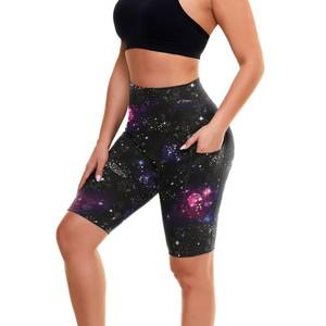 lot 876 image: Biker Shorts for Women with Pockets - 853 Booty Black Spandex Shorts Small Medium - Retail $31