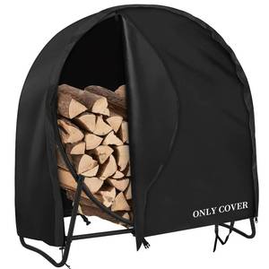 lot 886 image: AKEfit 24 Inch Firewood Log Hoop Cover, Heavy Duty 600D Oxford Outdoor Waterproof Round Log Rack Cover with Zipper & 2 Windproof Buckle Straps & Drawstring - Retail $25