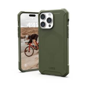 lot 889 image: URBAN ARMOR GEAR UAG Case Compatible with iPhone 15 Pro Max Case 6.7 Essential Armor Olive Drab Built-in Magnet Compatible with MagSafe Charging Rugged Mil-Grade Protective Cover - Retail $22