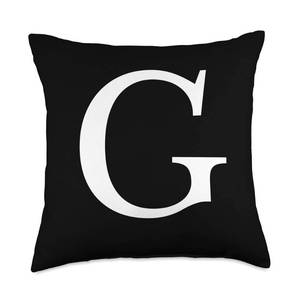 lot 893 image: Cute & Classy Black White Monogram Letter G Throw Pillow - Retail $21