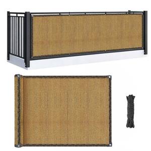 lot 895 image: SEE PHOTO FOR COLOR RAINFLOW Brown Balcony Privacy Screen - 3x10 Outdoor Privacy Fence Screen - Retail $7