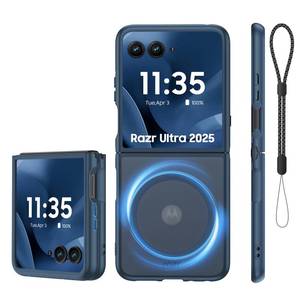 lot 896 image: Spugan for Motorola Razr Ultra 2025 Case with MagSafe, No Front Screen Protection Slim Matte Translucent Magnetic Shockproof Phone Case for Moto Razr Ultra 2025 (Black) - Retail $474
