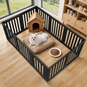 lot 3601 image: $131 Dog Playpen Indoor,Puppy Playpen,Black 23.6 H, 10 Panels