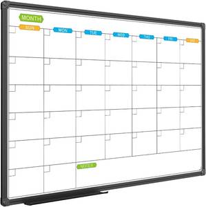 lot 3612 image: $50 JILoffice Dry Erase Calendar Whiteboard Magnetic Month Board 36x24
