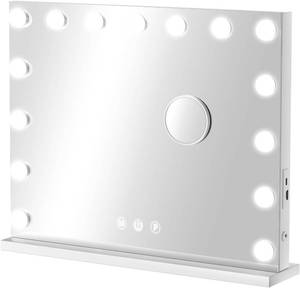 lot 3619 image: $68 LED Vanity Mirror with Lights, 10X Magnification, USB-C, White