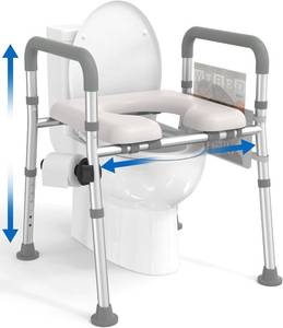 lot 3623 image: $66 HOMLAND Toilet Seat Riser, Adjustable HeightWidth, 400 lb