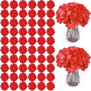 lot 3624 image: $60 Auihiay 104Pcs Red Hydrangea Artificial Flowers
