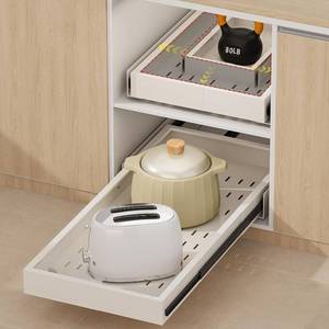 lot 3625 image: $100 Fokyfok Pull-Out Cabinet Organizer, 11-17W x 25-32D, Expandable