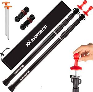 lot 3638 image: AVOFOREST 8.7ft Telescoping Tarp Poles Aluminum, 2-Pack