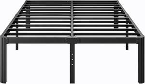 lot 3642 image: $80 18 Inch King Size Bed Frame, Sturdy Metal Platform King, Black
