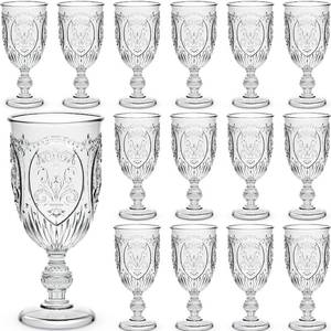 lot 3658 image: $60 Wiwiqing 24 Pcs Plastic Wine Glasses Vintage Goblets,Clear