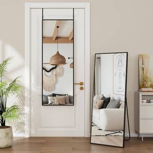 lot 3661 image: $50 Antok Over DoorStanding Mirror Full Length 54x14, Aluminum Frame Black