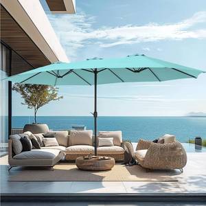 lot 3663 image: $170 PHI VILLA 15ft Patio Umbrella, Turquoise
