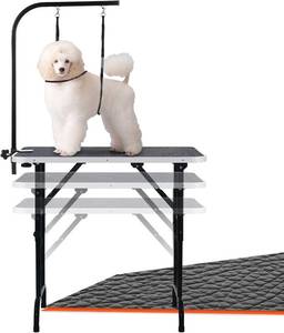 lot 3665 image: $120 LEIBOU 36in Adjustable Dog Grooming Table with Arm & 2 Nooses