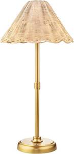 lot 3696 image: $56 Cordless Rattan Table Lamp, 5200mAh, 3-Stage Brightness, 320 lm