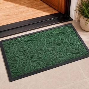 lot 3705 image: Yimobra Front Door Mat, Floral Outdoor Mat 29.5x17 Green