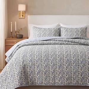 lot 3709 image: $150 Ridhi Handmade Block Print Quilt 100% Cotton Queen 90x96