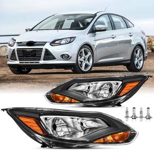 lot 3718 image: $125 Headlights Assembly wBulbs Set for 2012-2014 Ford Focus Housing