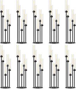 lot 3724 image: $200 35in 10pc Black Candelabra Centerpieces, 5 Arms, Wedding Decor