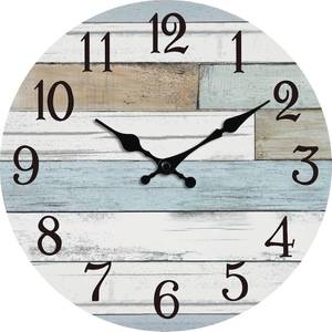 lot 3729 image: $46 KECYET 18-Inch Large Wall Clock, Battery-Operated, Silent, Coastal