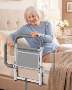 lot 3735 image: $60 ONTHEWEI Bed Rails for Elderly with Non-Slip Handles & Pouch