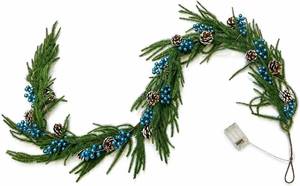 lot 3759 image: 6ft 20 LED Christmas Garland Lights, Battery-Operated Warm White