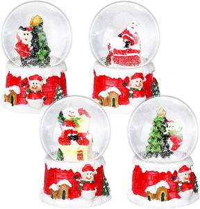 lot 3767 image: Suclain THREE Pcs 1.8in Christmas Snow Globes Santa Claus