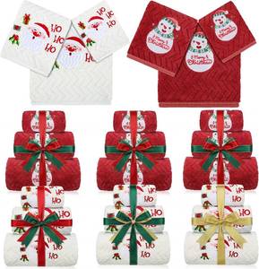 lot 3790 image: Gilprop 18Pcs Christmas Bath Towel Set 6 Bath, 6 Hand, 6 Cloths