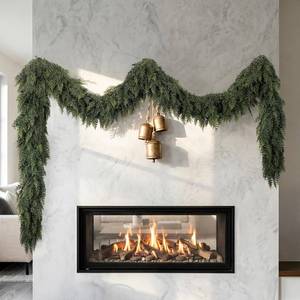 lot 3804 image: 8Ft Cedar Garland - Real Touch Lush Greenery Decor