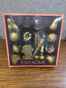 lot 3808 image: Estahome Christmas Globes ornament set