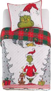 lot 3819 image: $70 Grinch Dr. Seuss Holiday Quilt Bedding Twin Set 68x86, Franco