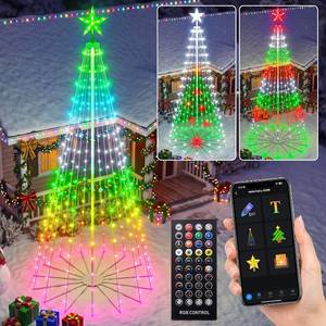 lot 3829 image: $140 9FT Smart Christmas Cone Tree LED Outdoor Lights with App Ctrl