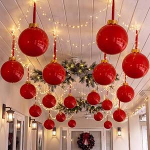 lot 3831 image: 4 Pcs Burgundy Christmas Balls Decor