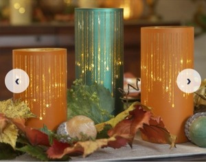 lot 3840 image: 2 Pack Illuminated Starry Night Hurricanes by Valerie, SEE photos.