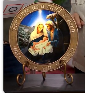 lot 3844 image: $73 Illuminated Scene with Easel by Valerie Valerie Parr Hill