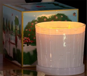 lot 3852 image: Elton John   Slatkin  Co. Luxe 80oz Candle WOODSIDE WINTER retails $169 on