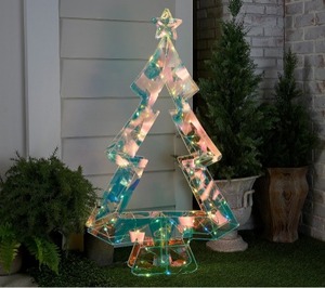 lot 3868 image: Bethlehem Lights 48 Fold Flat Iridescent Christmas Tree
