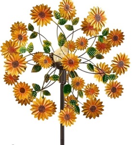 lot 3870 image: Moving Windmill Decoration - Alloy Outdoor Wind Decor, Sunflower