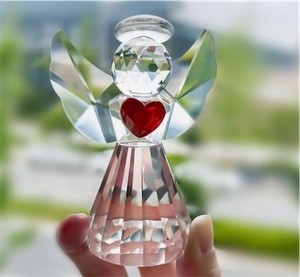 lot 3877 image: 3.3-Inch Crystal Guardian Angel FigurineOrnament