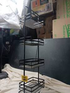 lot 33991 image: Metal 4-tier Storage shelve in black