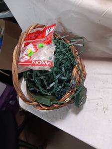 lot 34165 image: Lot of Basket With Sets of Christmas Lights.