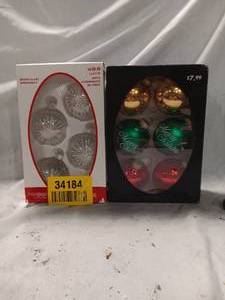 lot 34184 image: New - 2 boxes Of Christmas Ornaments.